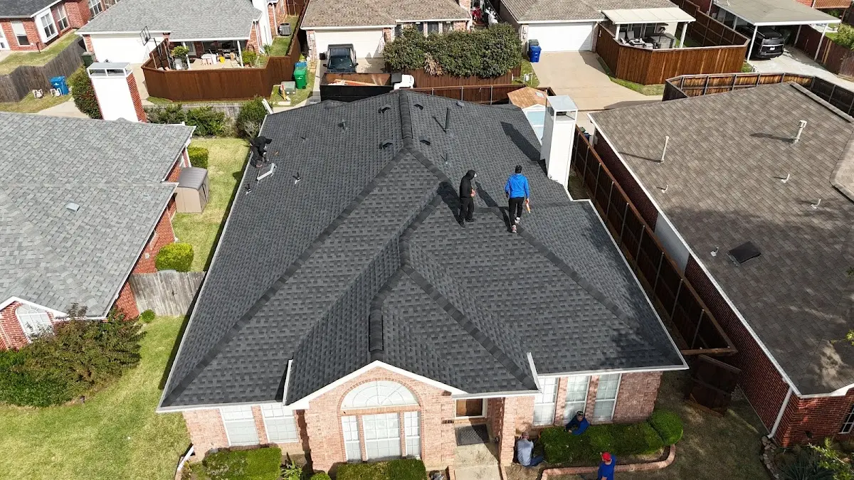 Slate & Tile Roof Repair work in progress on a North Kansas City property